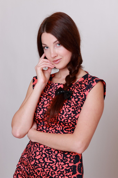 Beautiful woman wearing colorful dress - Fotografie, Obrázek