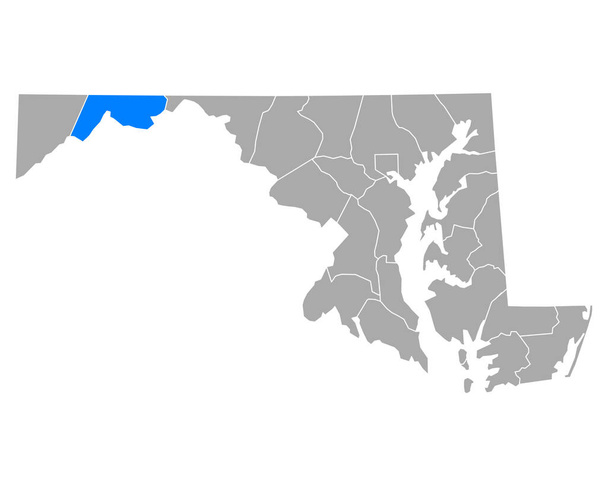 Maryland 'deki Allegany Haritası - Vektör, Görsel