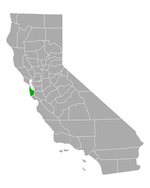 Map of San Mateo in California - Vector, Image