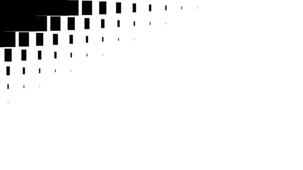 Dynamische Minimal Action Transition Fx Clip / 4k animatie van zwart-wit platte ontwerp transitie achtergrond, met pleinen gaan in en uit - Video