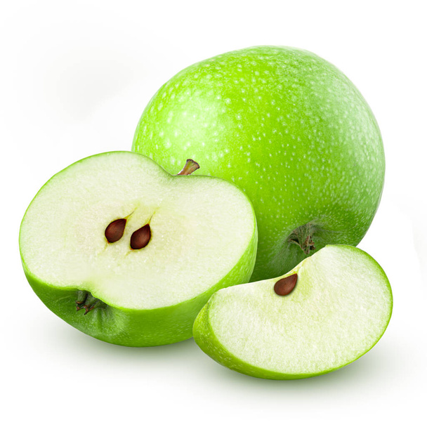 Zelené jablko. Izolováno na bílém pozadí - Fotografie, Obrázek
