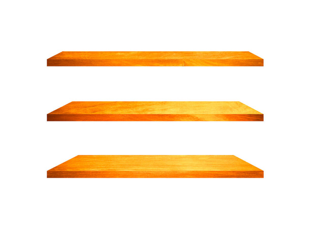 Verzameling van houten planken geïsoleerd op witte achtergrond met clipping pad voor ontwerp en werk - Foto, afbeelding
