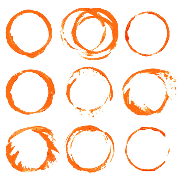 Vector orange circle prints on paper - Vector, Image