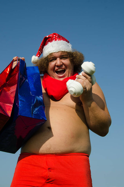 Funny fat guy. Santa Claus. - Photo, Image