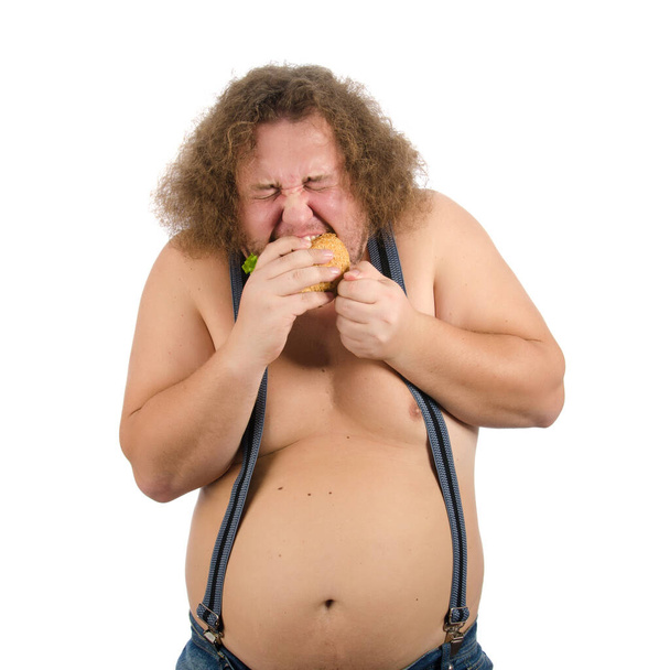 Funny fat man on a diet. - Foto, Bild