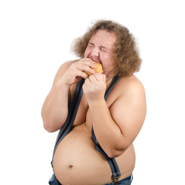 Funny fat man on a diet. - Foto, Bild