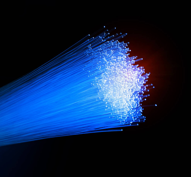 cavo di rete in fibra ottica per comunicazioni internet ultra veloci, fili sottili che spostano le informazioni ad alta velocità
. - Foto, immagini