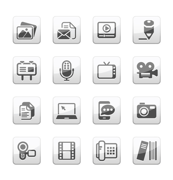 Multimedia iconos cubo mate serie
 - Vector, Imagen
