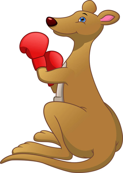 Мультфильм милый кенгуру бокс
 - Вектор,изображение