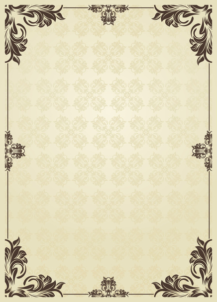 Vertical vintage background for Book cover vector - Διάνυσμα, εικόνα