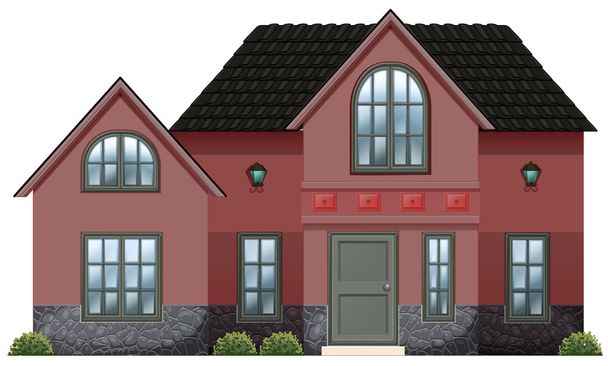 Uma casa de concreto vermelho
 - Vetor, Imagem