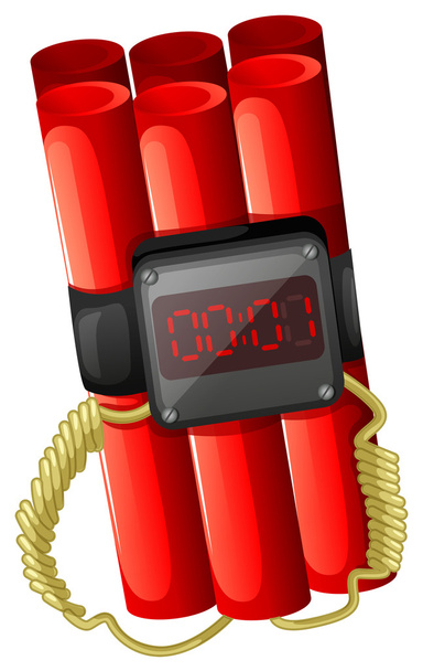 A bomb with a timer - Vector, Image