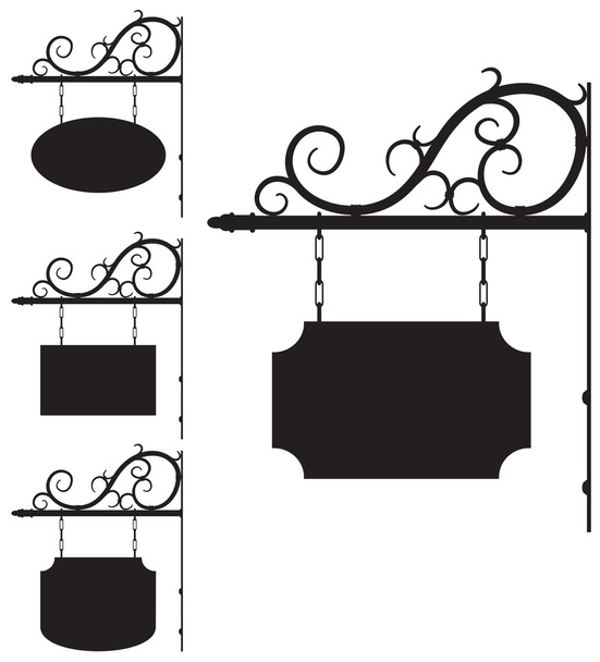 Кованые железные знаки для старомодного дизайна
 - Вектор,изображение