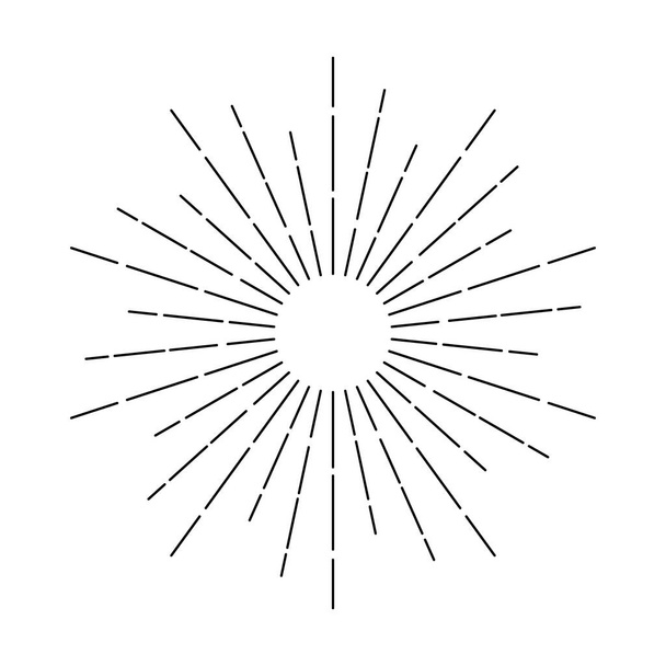 Sunburst-Element isoliert auf weißem Hintergrund. Vektorillustration - Vektor, Bild