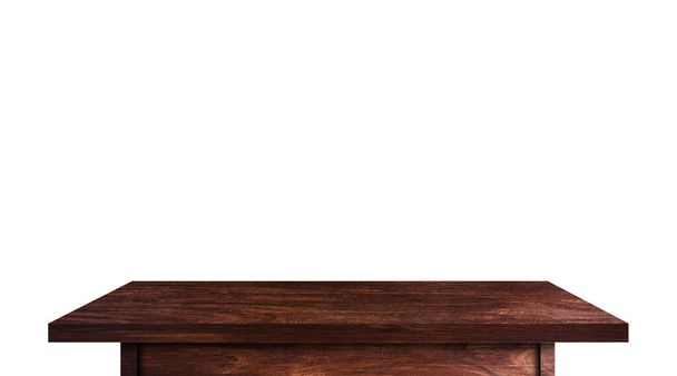 mesa de madeira vintage isolado no fundo branco com caminho de recorte para o trabalho. usado para exibir ou montar seu design de produtos
  - Foto, Imagem