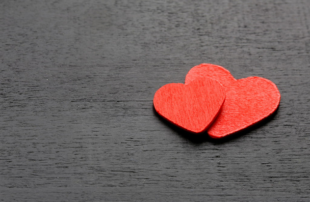 Red heart, symbol of love on a wooden background - Fotografie, Obrázek