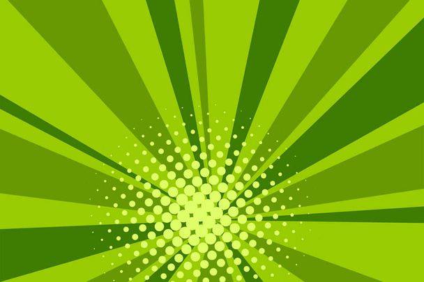 Комікс зелений сонячний промінь фон ретро поп-арт мультфільм
 - Вектор, зображення