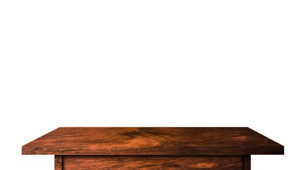 Современная деревянная столешница изолирована на белом фоне. Копирование пространства, используемого для отображения или монтажа дизайна вашей продукции с обрезкой пути для легкой работы
   - Фото, изображение