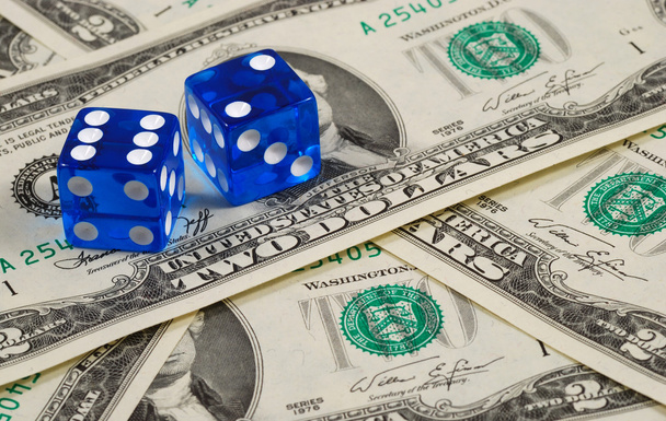kostki na niektóre pojęcia pieniądze hazard lub podejmowania ryzyka - Zdjęcie, obraz