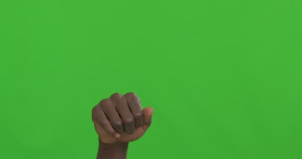 Μαύρο ανδρικό χέρι που δείχνει σύνολο διαφορετικών χειρονομιών - Πλάνα, βίντεο
