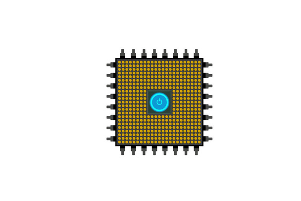 Absztrakt CPU chip izolált fehér alapon. - Fotó, kép