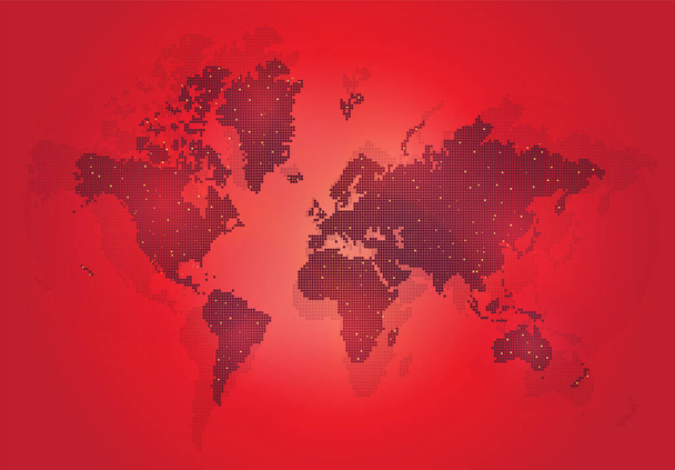 Карта мира в футуристическом стиле, концепция коммуникации, транспорт, вирус, пандемия в мире
 - Вектор,изображение