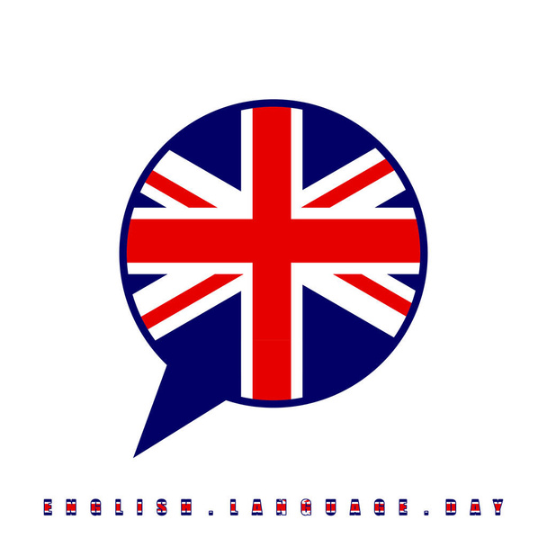 England flag on balloon for English Language Day vector Illustration for template design - Vector, Image