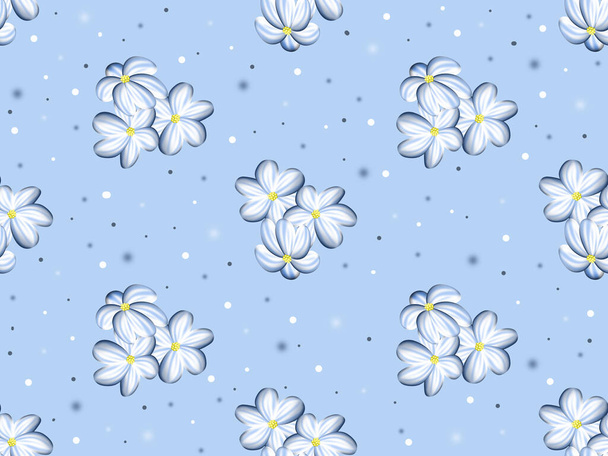 Bezešvé vzor s jemnými modrými květy na pastelovém pozadí. - Fotografie, Obrázek