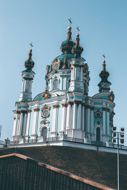 St. Andrew's Church on Andreevsky descent on the hem in the historical center of Kiev - 写真・画像