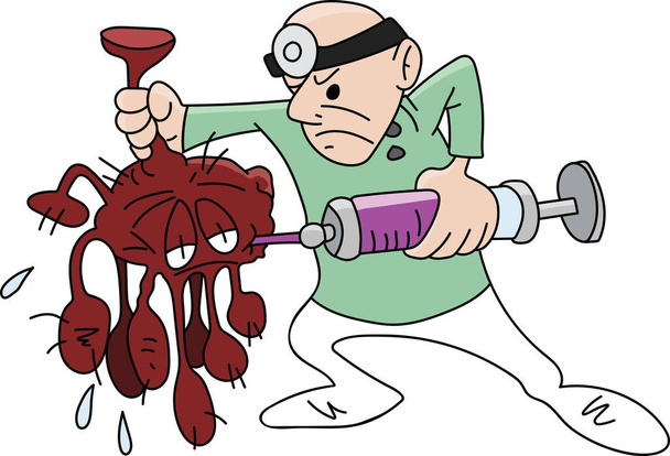 Illustrazione del vettore del fumetto del virus della corona pericolosa e infettiva - Vettoriali, immagini