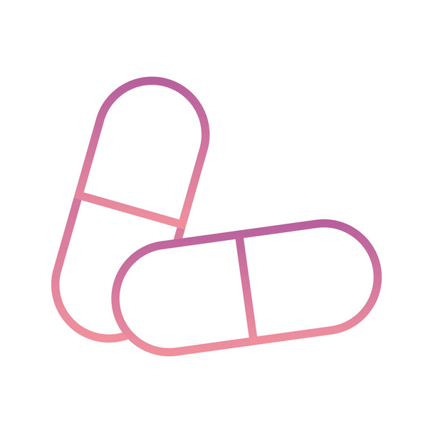 Ізольовані ліки таблетки градієнтний стиль значок Векторний дизайн
 - Вектор, зображення