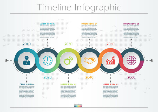 wizualizacja danych biznesowych. timeline infograficzne ikony przeznaczone do abstrakcyjnego szablonu tła kamień milowy element nowoczesny diagram technologia procesu cyfrowy marketing dane prezentacja wykres Vector - Wektor, obraz