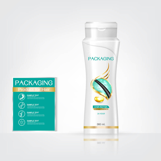 Packaging products Hair Care design, shampoo bottle templates on White background - Foto, Bild