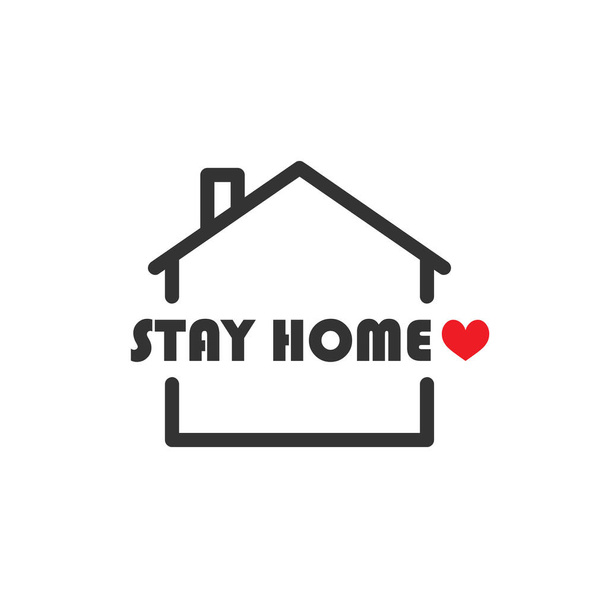 Stay at home - slogan. Pandemic coronavirus (covid-19). Awereness, protection. Virus prevention campaign. Vector illustration. - Vector, Image