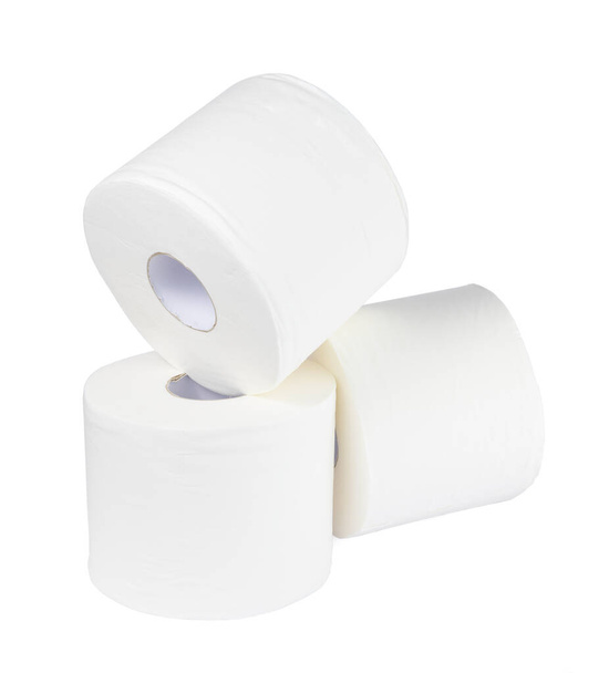 Tres rollos de papel tisú aislados sobre fondo blanco
 - Foto, Imagen