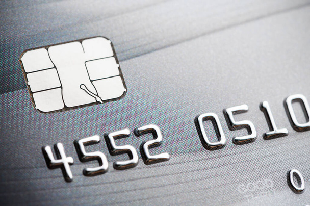 Primer plano del microchip de la tarjeta de crédito
 - Foto, imagen
