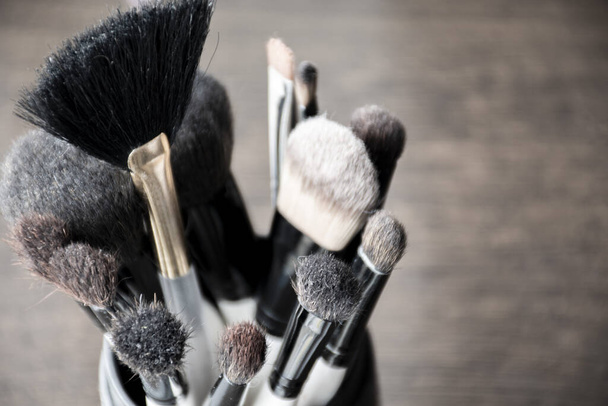 Women's cosmetics, a set of makeup brushes. - Photo, Image
