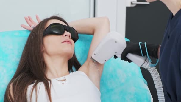 Pretty Girl Receives Laser Hair Removal Procedures In Beauty Studio - Footage, Video