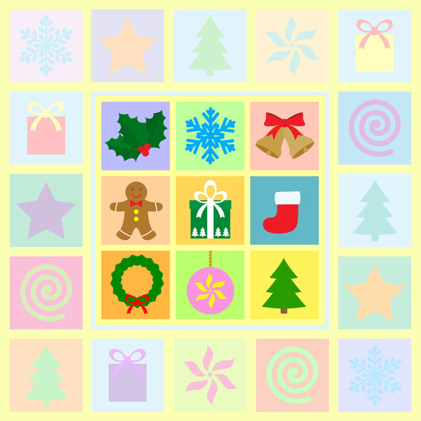 Conjunto de símbolos de Natal - Vetor, Imagem