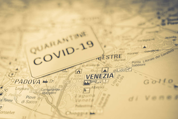 Venezia Coronavirus Covid-19 Φόντο καραντίνας - Φωτογραφία, εικόνα