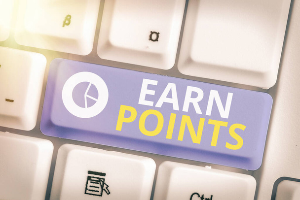 Text sign showing Earn Points. Conceptual photo getting praise or approval for something you have done. - Photo, Image