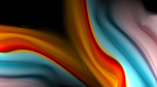 Colores líquidos gradientes fluidos sobre fondo negro
 - Vector, imagen