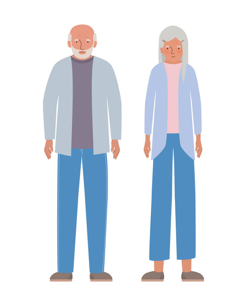 Isolated grandmother and grandfather vector design - Vector, Image
