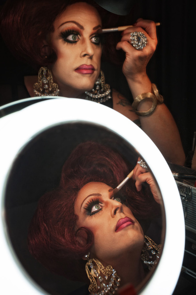 Man in Drag with Makeup - Photo, Image