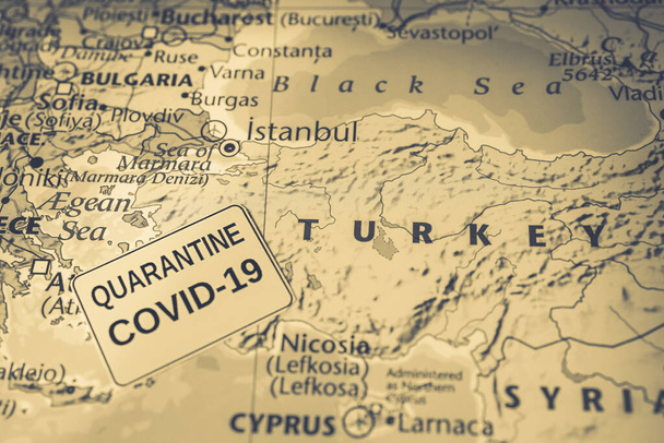 Türkiye Coronavirüs Covid-19 Karantina arka planı - Fotoğraf, Görsel