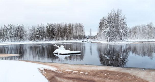 Unfrozen winter lake - Photo, image