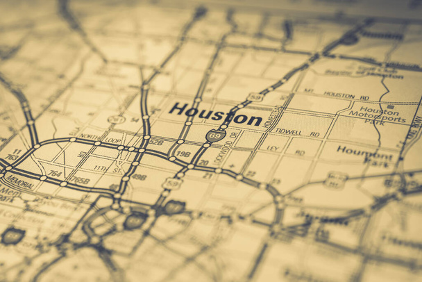 Houston ABD seyahat haritası arka planı - Fotoğraf, Görsel