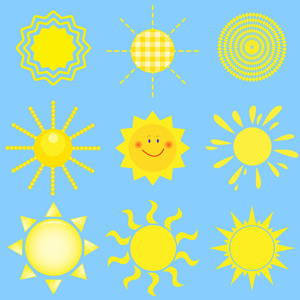 Векторні ілюстрації сонячний набір
 - Вектор, зображення