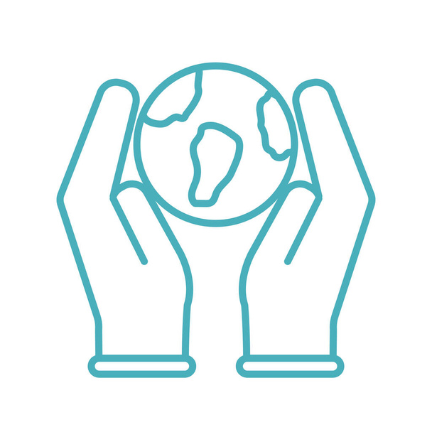 Руки с дизайном иконок в стиле мировой линии
 - Вектор,изображение