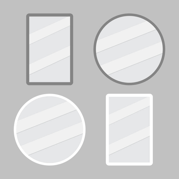 Mirrors with frames set vector illustration design - Vettoriali, immagini